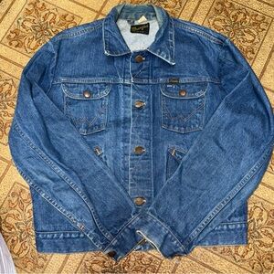 Vintage 60s 70s Wrangler Denim Trucker Jacket Size 44 USA Made